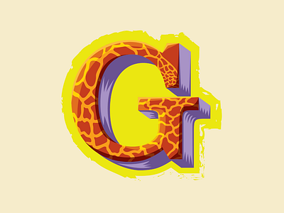 36 Days of Type — G for Giraffe 36 days of type 3d type animal alphabet giraffe letter g lettering typography