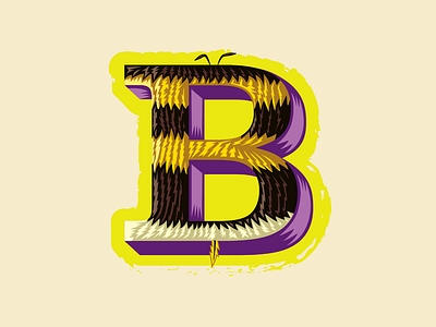 36 Days of Type — B for Bumblebee 🐝 36 days of type animal alphabet branding bumblebee fur illustration letter b lettering logo logos type typography