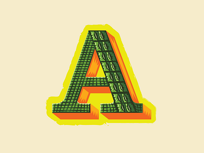 36 Days of Type — A for Alligator 36 days of type alligator animal alphabet gator gator skin letter a scales