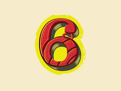 36 Days of Type — 6 for 6-legged 🐜 (fire ant) 36 days of type animal alphabet ants branding fire ant illustration insects lettering logo logos number 6 red typography vector