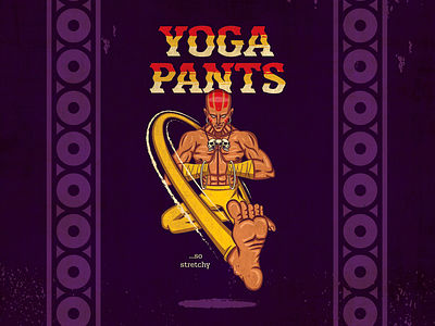 YOGA PANTS...so stretchy comic dhalsim fire illustration street fighter vector yoga