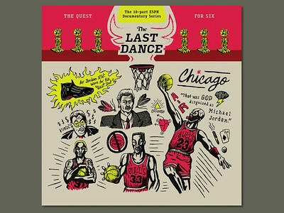 'The Last Dance' Tribute 90s branding chicago bulls dennis rodman design drawing goat hand lettering handdrawn icon illustration lettering michael jordan nba scottie pippen type typography