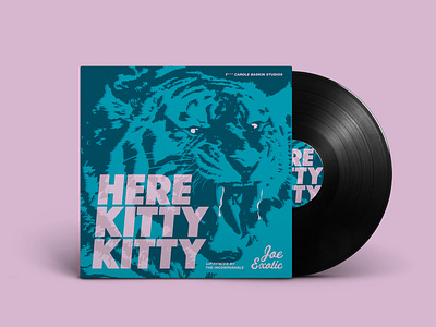 "Here Kitty Kitty" Single -- Tiger King Album Art album art branding drawing illustration joe exotic lp tiger king vector