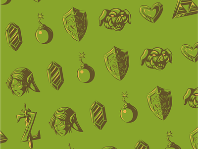 Zelda Wrapping Paper Illustrations