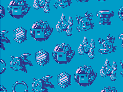Sonic Pattern illustration patterns sega sonic vector video games