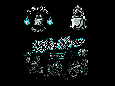 Killer Krew Membership Graphics branding design drawing icon illustration logo typography ui ux vector