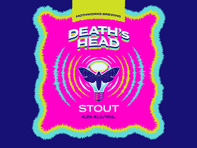 Magical Moth Week Day 4 -- Death's Head Stout branding deaths head design drawing icon illustration logo moths skull typography ui ux vector