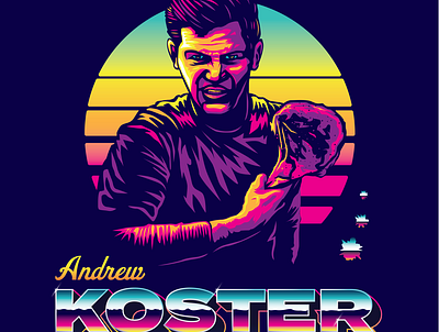 Andrew Koster -- Grill Master 80s app branding design drawing illustration logo retro typography ui ux vector