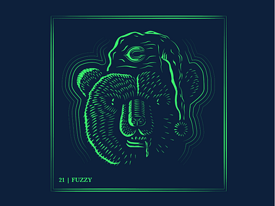 Day 21 | Fuzzy 🐻 app branding chicago bears design drawing illustration logo sleep typography ui ux vector