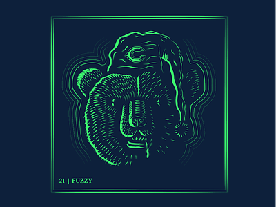 Day 21 | Fuzzy 🐻 app branding chicago bears design drawing illustration logo sleep typography ui ux vector