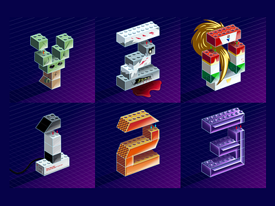 36 Days of Type 2022 -- Lego Series -- Y through 3 3d type blocks branding design drawing graphic design illustration isometric lego logo typography ui ux vector