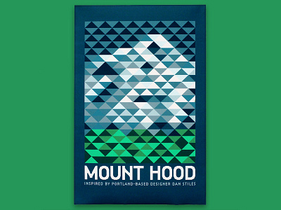Mount Hood Poster alex burch branding design drawing graphic design illustration logo mountain nature oregon patterns triangles typography ui ux vector