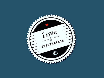 Love & Information Badge bades design icons illustration typography