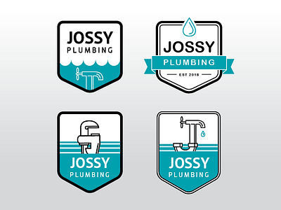 Jossy Plumbing logo options design drip drop faucet logos plumbing vector water wrench