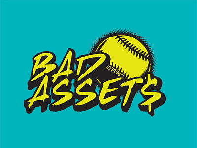 'Bad Assets' Softball baseball illustrations logo softball sports teams