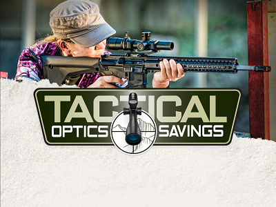 Tactical Optics Savings design guns illustration logo logos typography vector