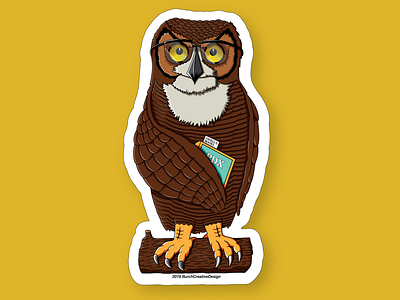 PDX Studious Owl Sticker