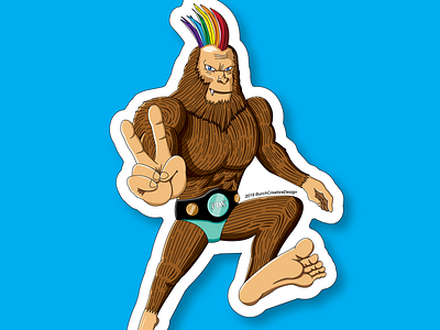 PDX Pride Sasquatch bigfoot design drawing illustration pride rainbow sasquatch vector yeti