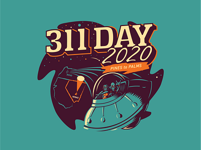 Custom 311 Day Shirt Design aliens illustration space ufo
