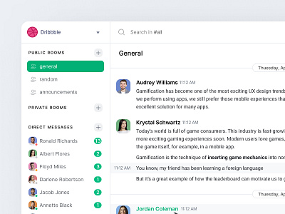 Beam - Open Source Team Communication App app chat communication input message notification product profile slack team text timeline ui