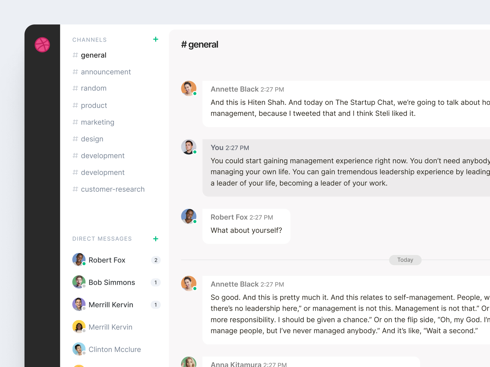 Beam - Open Source Team Communication App by Oliviu Stoian on Dribbble