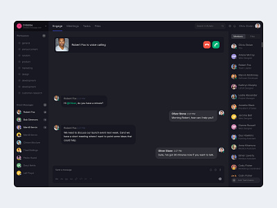Beam - Open Source Team Communication App bot call chat conversation dashboard face member members team text timeline voice