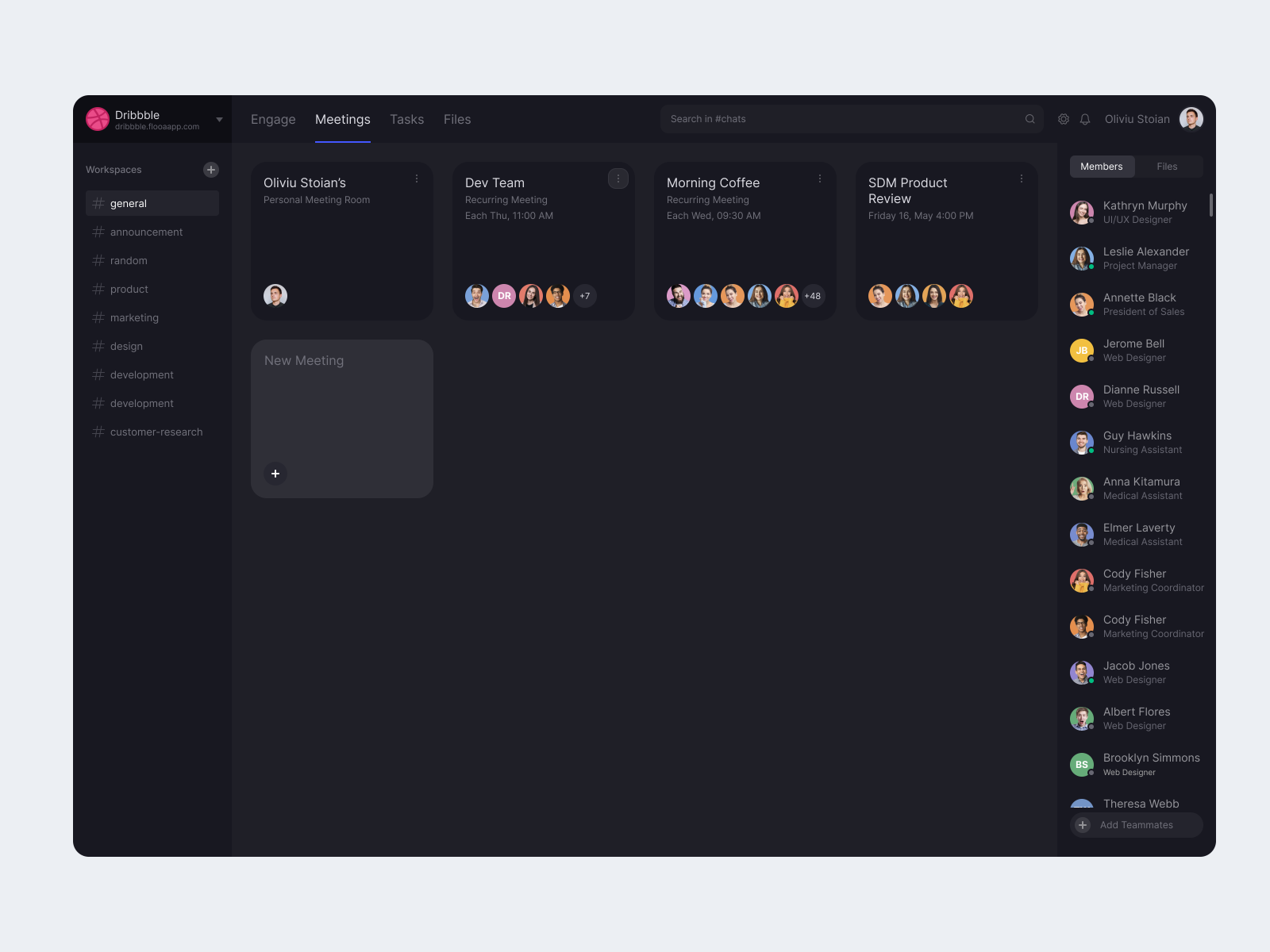 Beam - Open Source Team Communication App by Oliviu Stoian on Dribbble