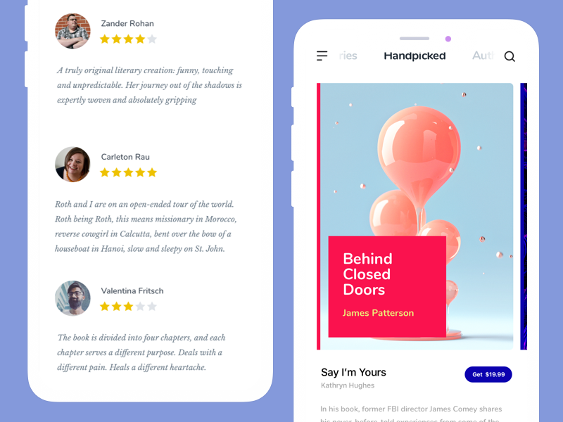 Book Review UI by Oliviu Stoian on Dribbble