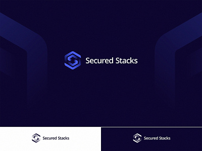 Secured Stacks Logo Design blockchain branding cyber cybersecurity dark data design gradient identity logo logomark modern s logo secure secured shield stacks symbol technology visual identity