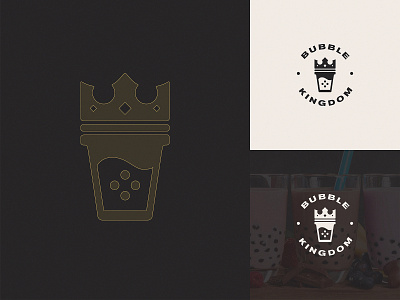 Bubble Kingdom Logo Design beverage brand identity branding bubble crown cup drink food identity king kingdom logo logo mark logotype symbol tea typography vector visual identity