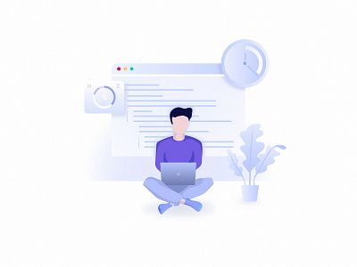 Illustration for Octopus IT School Website branding characters colorful flat gradient identity illustration it modern octopus school simple sketch ui vector web