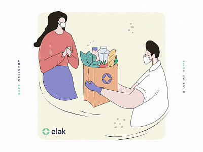 Illustration for Elak. Food Delivery Service