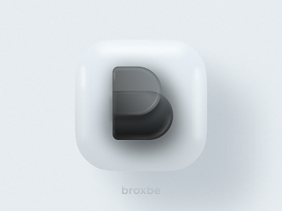 broxbe 3D symbol 3d app b logo big sur brand identity broxbe bubble icon identity illustration ios ios14 logo logotype neomorphic neomorphism sketch skeuomorphism vector web