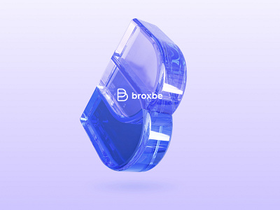 3D Logo Symbol for Broxbe Digital Agency 3d b logo branding glass graphic identity illustration logo modern vector