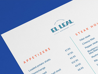 El Leal | tex-mexican restaurant branding logo menu