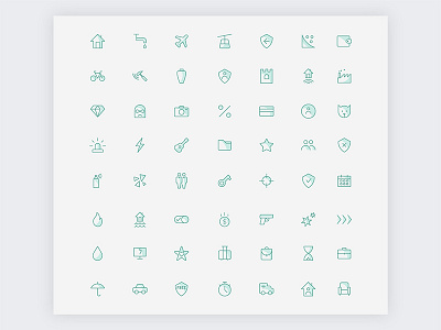 Icon set for an insurance company brand identity flat icons green icon set iconography icons pack identity insurance company modern outline icon simple sketch ui ux vector visual identity web