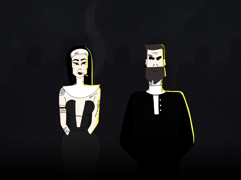 Church tattoo character light procreate dark priestess priest church
