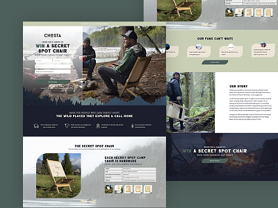 Landing Page for Chosta in Vancouver, BC blue crafts design flat flat colors forestry geometric graphic design green landing page responsive design typography ui ux web design