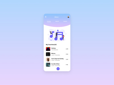 Daily UI Challenge: 044 Favorites app branding dailyui design favorites icon illustration music app ui ux web website