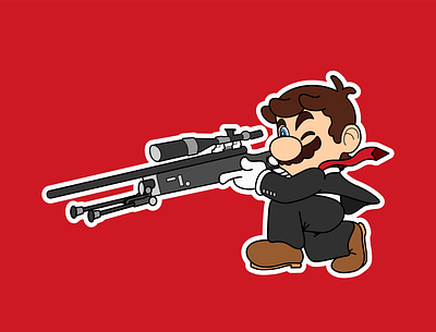 Mario Bros Hitman Snipper adobe illustrator design fiverr illustration nintendo vector videogame videogames work