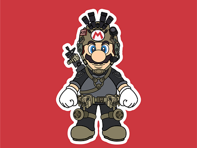 Mario Bros Airsoft adobe illustrator design fiverr illustration nintendo vector videogame videogames work