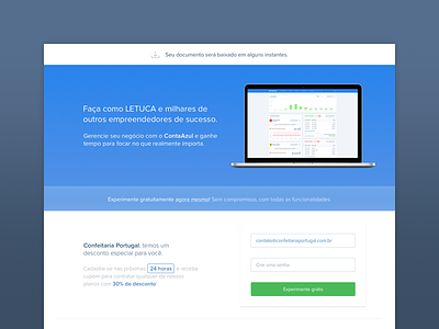 Minimal Landing Page accounting blue landing page minimalist software
