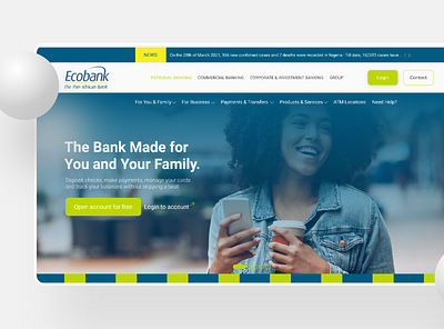 Ecobank Landing Page Redesign bank banking website landingpage mobile app product design ui ux uxdesign web webdesign