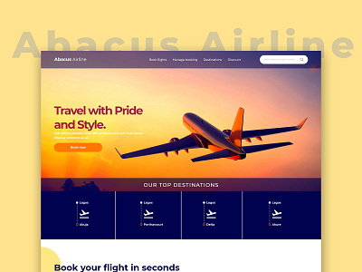 Abacus Airline Website Mockup