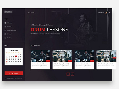 E-Learning Drum Lessons Design app app design branding creative design icon logo palattecorner ui ux web web design