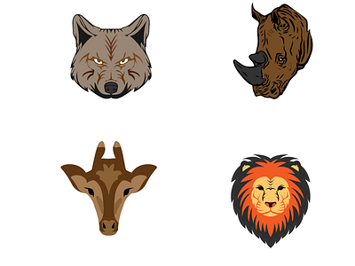 Animal Faces illustration icons