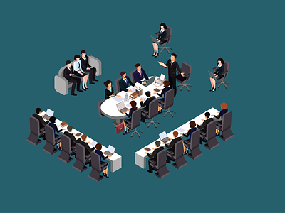 Isometric Office meeting! bold branding creative design good icon illustration logo palattecorner typography vector