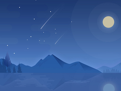 Silent Night drawing illustration mountain weather