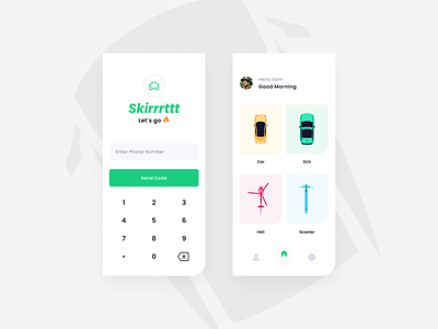 Skirrrttt Ride Sharing App app branding builtwithpegasus clean color design design system flat illustration rebound typography ux