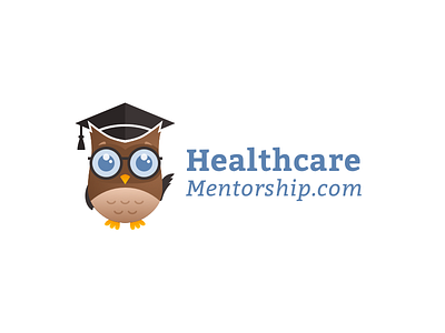 Healthcare Mentorship Branding badge branding clean color courses design flat graduation icon illustration logo medical nursing owl smart typography ui ux vector web